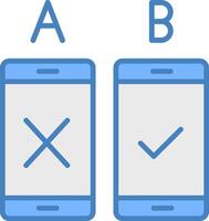 Ab Testing Line Filled Blue Icon vector