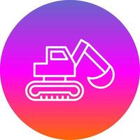 Digger Line Gradient Circle Icon vector