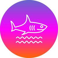 Shark Line Gradient Circle Icon vector