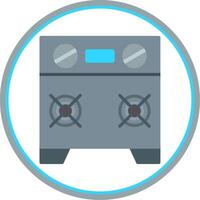 Stove Flat Circle Icon vector