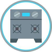 Stove Flat Circle Icon vector