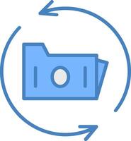 Data Backup Line Filled Blue Icon vector