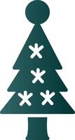 Christmas Tree Glyph Gradient Icon vector