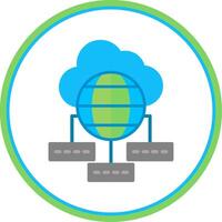 Data Sumit Flat Circle Icon vector