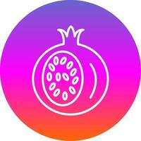 Pomegranate Line Gradient Circle Icon vector