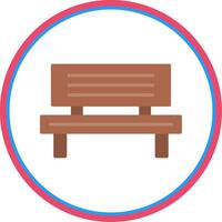 Bench Flat Circle Icon vector