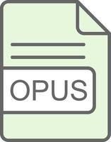 OPUS File Format Fillay Icon Design vector