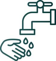 Washing Hands Line Gradient Icon vector