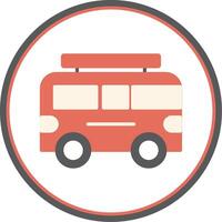 Camper Flat Circle Icon vector