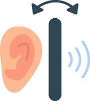 Ear Flat Circle Icon vector