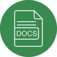 docs archivo formato multi color circulo icono vector