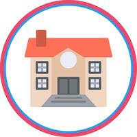 Mansion Flat Circle Icon vector