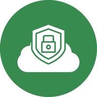 Cloud Security Multi Color Circle Icon vector