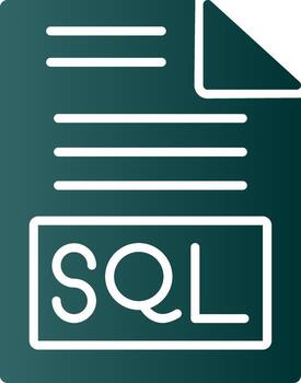 icono de gradiente de glifo sql vector