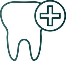 Tooth Line Gradient Icon vector