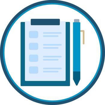 Assignment Flat Circle Icon vector