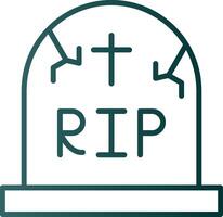 Cemetery Line Gradient Icon vector