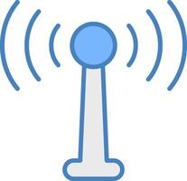 Antenna Line Filled Blue Icon vector