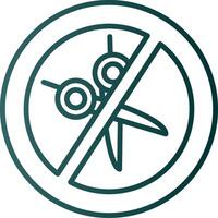 No Scissors Line Gradient Icon vector