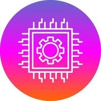 Processor Line Gradient Circle Icon vector