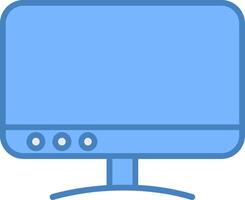 Tv Line Filled Blue Icon vector