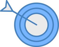 Dartboard Line Filled Blue Icon vector