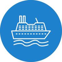 Cruise SHip Multi Color Circle Icon vector