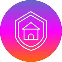 Home Protection Line Gradient Circle Icon vector