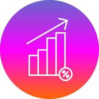 Interest Rate Line Gradient Circle Icon vector