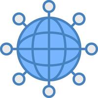 Internet Line Filled Blue Icon vector