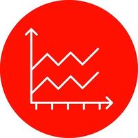 Area Graph Multi Color Circle Icon vector