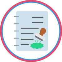 Contract Flat Circle Icon vector