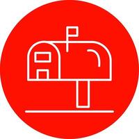 Mailbox Multi Color Circle Icon vector