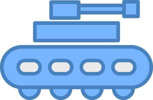 tanque línea lleno azul icono vector