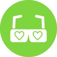 Heart Glasses Multi Color Circle Icon vector