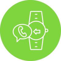 Incoming Call Multi Color Circle Icon vector