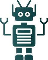Robot Glyph Gradient Icon vector