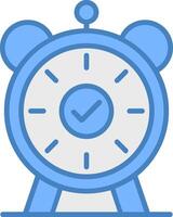 Alarm Line Filled Blue Icon vector