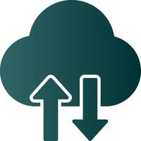 Cloud Data Transfer Glyph Gradient Icon vector