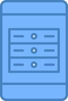 Mobile App Server Line Filled Blue Icon vector