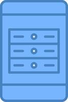 Mobile App Server Line Filled Blue Icon vector