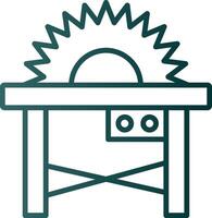 Table Saw Line Gradient Icon vector