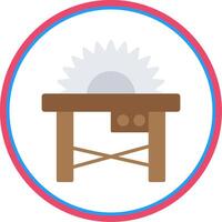 Table Saw Flat Circle Icon vector