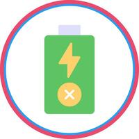 Empty Battery Flat Circle Icon vector