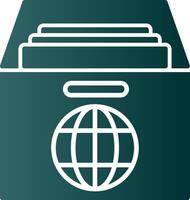 Global Archive Glyph Gradient Icon vector