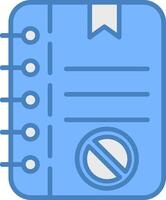 Notes Line Filled Blue Icon vector