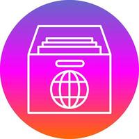 Global Archive Line Gradient Circle Icon vector