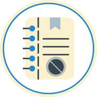 Notes Flat Circle Icon vector