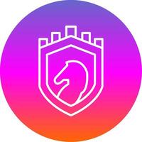 Security Castle Strategy Line Gradient Circle Icon vector