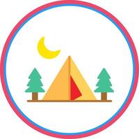 Camping Zone Flat Circle Icon vector